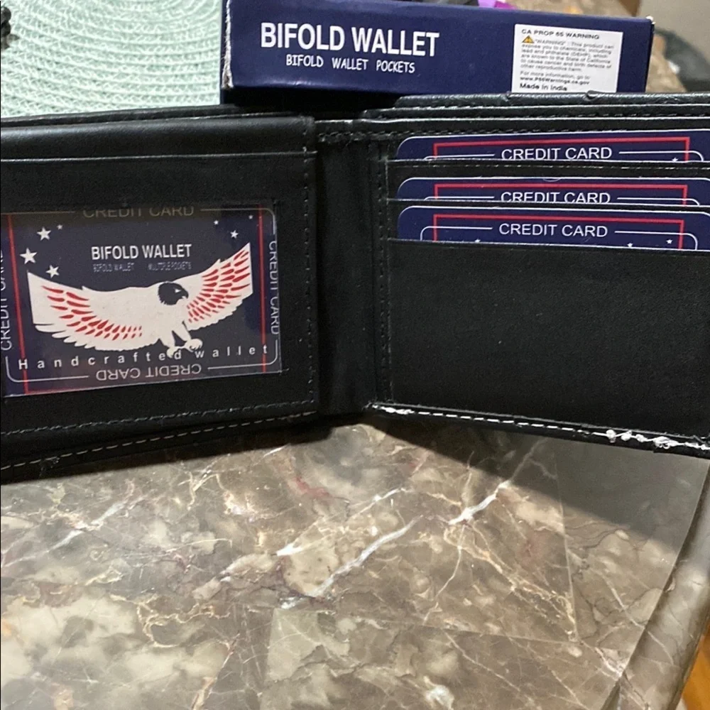 NIB Black Studded Bifold Wallet